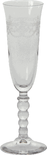 [14037A00] PERLA Sektglas 165 ml Glas klar mit Dekor weiß