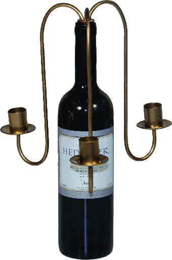 [14104A90] Flaschenleuchter 3-er Metall gold