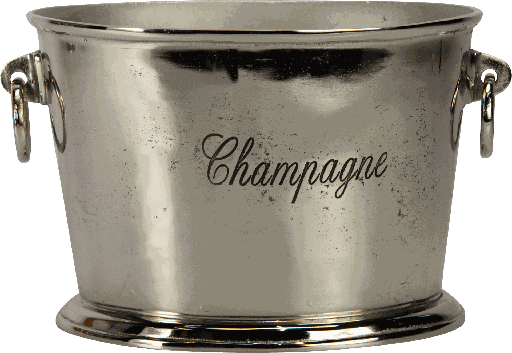 [17238A99] Wein & Sektkühler oval mit 2 Ringen Metall antik-silber