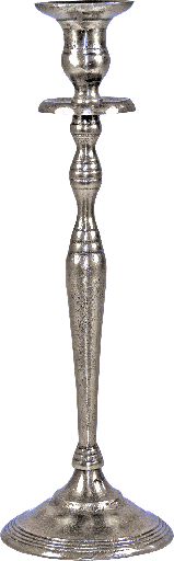 [17296A99] TWIST Kerzenständer Höhe 36,5 cm Metall antik-silber