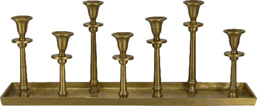 [17302A90] LINEA Kerzentablett 7-er 60 x 16 x 24 cm Metall messing