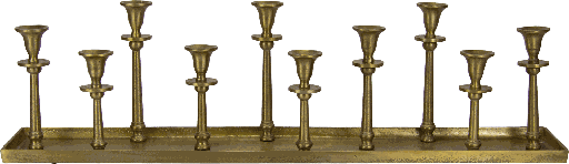 [17303A90] LINEA Kerzentablett 10-er  87 x 16 x 24 cm Metall messing