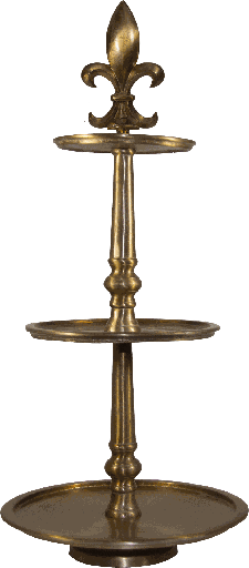 [17380A90] BOURBONE Etagere 3-er 75 cm Metall messing