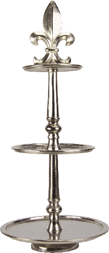 [17380A99] BOURBONE Etagere 3-er 75 cm Metall antik-silber