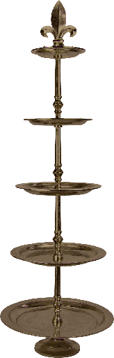 [17383A90] BOURBONE Etagere 5-er 134 cm Metall messing