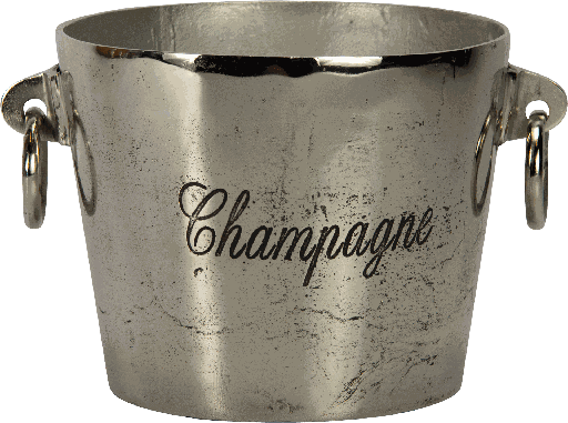 [18013A99] Wein & Sektkühler Ø 25 cm mit 2 Ringen Metall messing