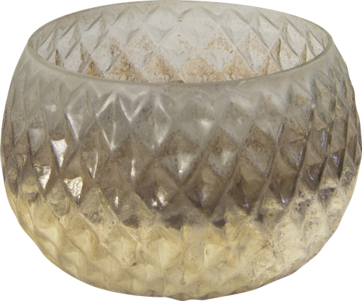 [18055A97] Vase Wabenoptik Ø 16 cm Glas amber