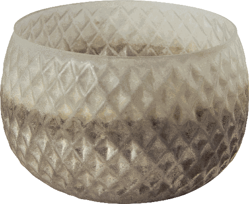 [18056A97] Vase Wabenoptik Ø 22 cm Glas amber