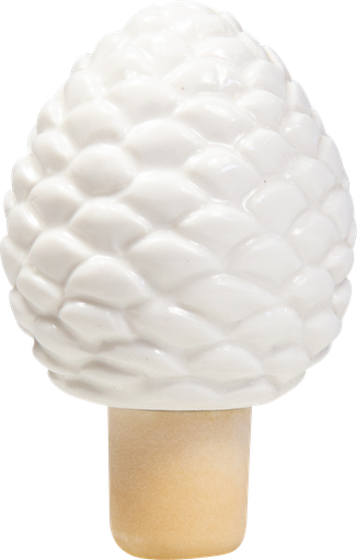 [18124A00] PINECONE Flaschenstöpsel Porzellan weiß