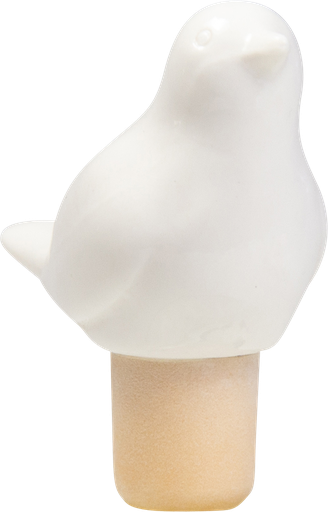 [18125A00] BIRD Flaschenstöpsel Porzellan weiß