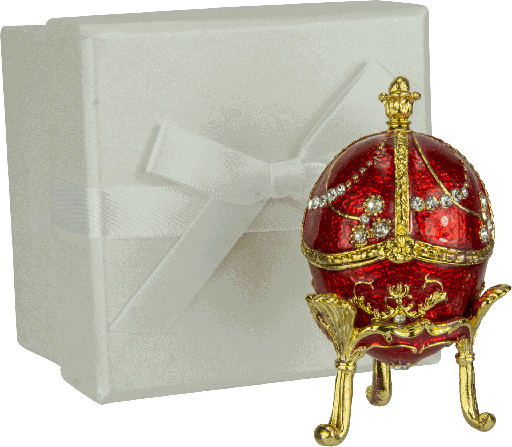 [18250A10] FABERGÉ Schmuckdose Metall rot