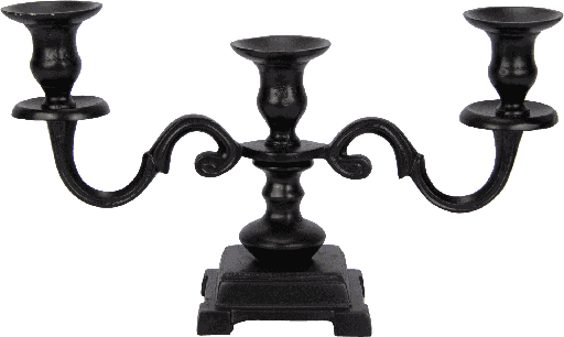 [19012A70] Kerzenständer 3-er Höhe 22,5 cm Metall schwarz