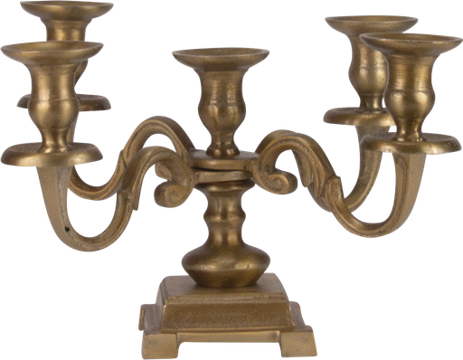 [19013A90] Kerzenständer 5-er Höhe 22,5 cm Metall messing
