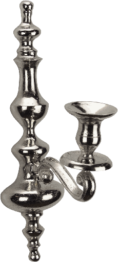 [19018A99] Wand-Kerzenleuchter 1-er 36 cm Metall antik-silber