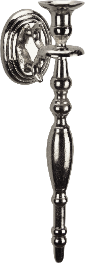 [19019A99] Wand-Kerzenleuchter 1-er 37,5 cm Metall antik-silber