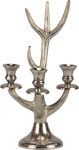 [19072A99] VENISON Kerzenständer 3-er 41 cm Metall antik-silber