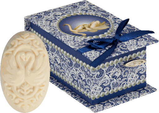 [19200A20] SWANLAKE Seife mit Spieluhr spielt „Tschaikowsky Schwanensee"