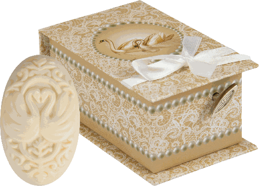 [19200A66] SWANLAKE Seife mit Spieluhr spielt „Tschaikowsky Schwanensee"