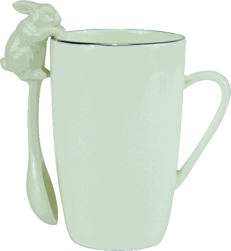 [19300A00] BUNNY Löffel zum Hängen 12 cm Porzellan weiß