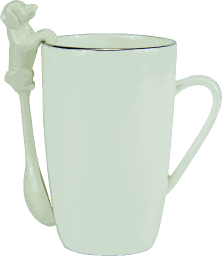 [19301A00] GUSTEL Löffel zum Hängen 12 cm Porzellan weiß