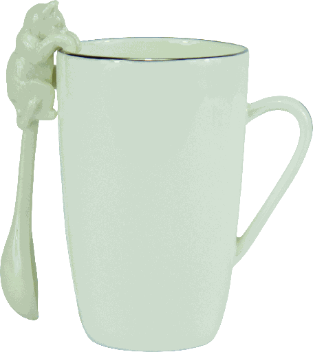 [19302A00] PAULA Löffel zum Hängen 12 cm Porzellan weiß