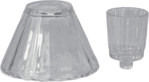[19700A00] Schirm + Teelicht-Aufsatzglas Höhe 9 cm Glas klar