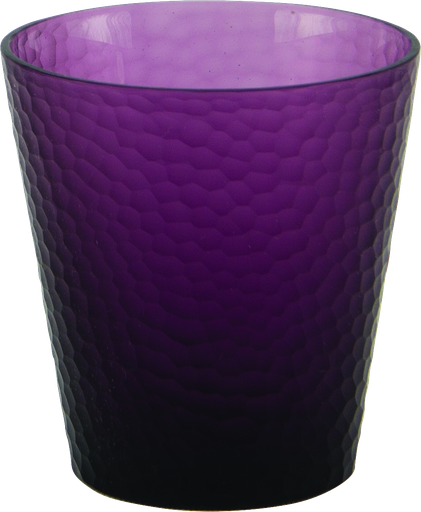 [19723A80] Windlicht Höhe 12 x Ø 11 cm Glas fuchsia