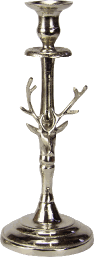 [20001A99] VENISON Kerzenständer 34 cm Metall antik-silber