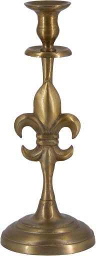 [20195A90] BOURBONE Kerzenständer Höhe 34,5 cm Metall messing