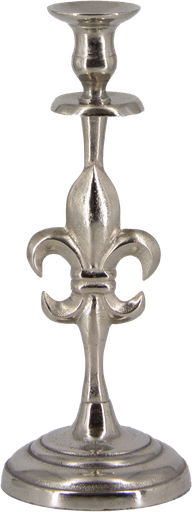 [20195A99] BOURBONE Kerzenständer Höhe 34,5 cm Metalll antik-silber