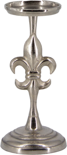 [20295A99] BOURBONE Kerzenständer für Stumpenkerzen Höhe 43 cm Metall antik-silber