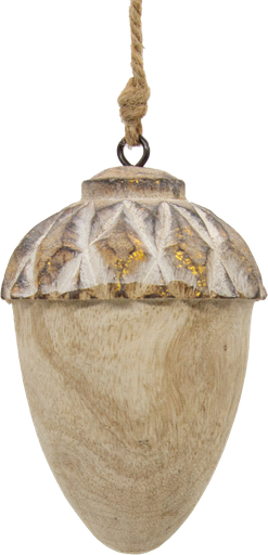 [21002W90] FOREST Eichel 10 cm Holz patiniert