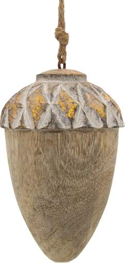 [21003W90] FOREST Eichel 12,5 cm Holz patiniert