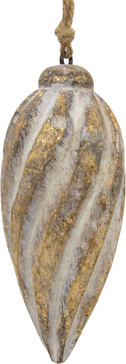 [21005W90] FOREST Zapfen 13,5 cm Holz patiniert