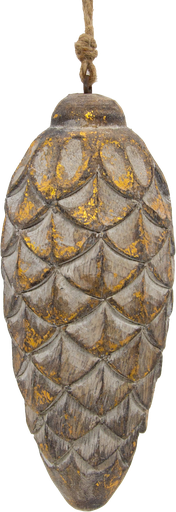 [21006W90] FOREST Zapfen 14,5 cm Holz patiniert