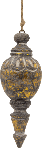 [21007W90] FOREST Kreisel 19,5 cm Holz patiniert