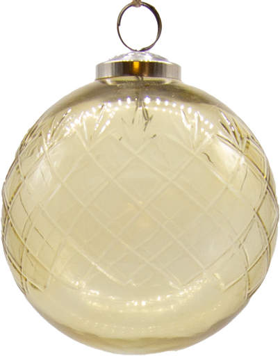 [21019W55] VINTAGE Kugel Ø 10 cm Glas geschliffen amber