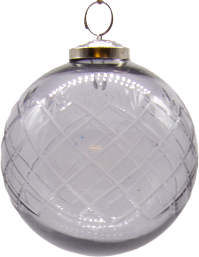 [21019W77] VINTAGE Kugel Ø 10 cm Glas geschliffen smoke