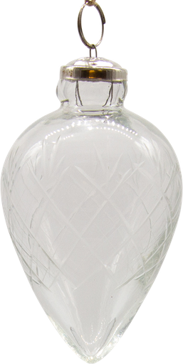 [21021W00] VINTAGE Zapfen 13 cm Glas geschliffen klar