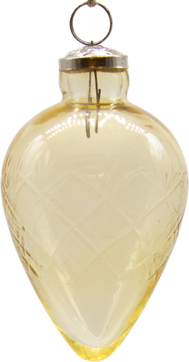 [21021W55] VINTAGE Zapfen 13 cm Glas geschliffen amber