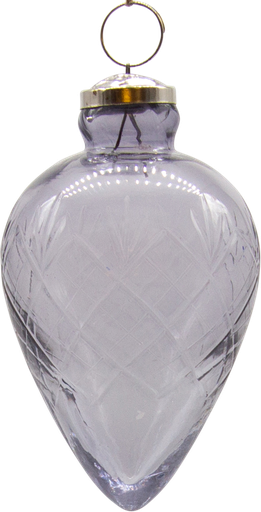 [21021W77] VINTAGE Zapfen 13 cm Glas geschliffen smoke