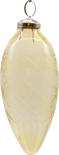 [21022W55] VINTAGE Zapfen 15 cm Glas geschliffen amber