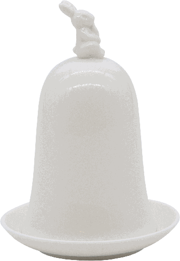 [21123A00] MONSIEUR LAPIN Eierbecher mit Cloche 15 cm Porzellan weiß