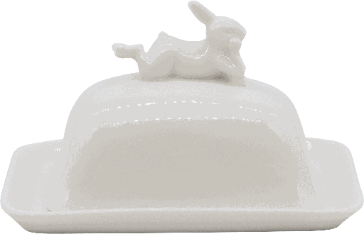 [21125A00] MONSIEUR LAPIN Butterdose für 250 g Stück Porzellan weiß
