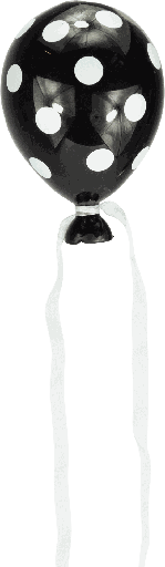 [21251A70] LUFTIKUSS Ballon zum Hängen 15 cm Glas schwarz