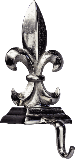 [22005A99] BOURBONE Kranzhaken 30 cm Metall antik-silber