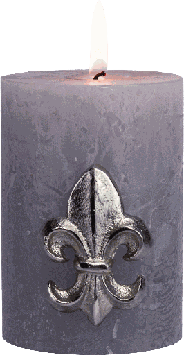 [22010A99] BOURBONE Kerzenpin 6,5 cm Metall antik-silber