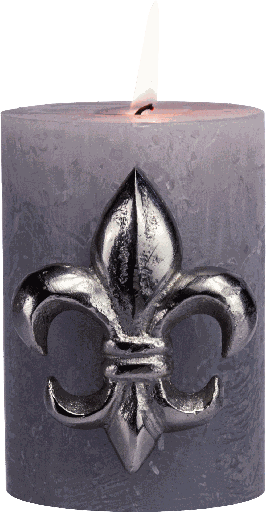 [22011A99] BOURBONE Kerzenpin 8 cm Metall antik-silber