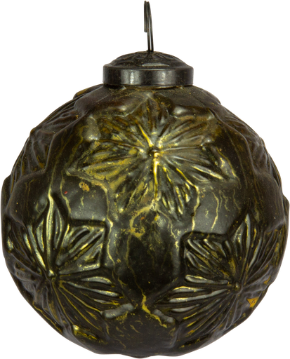 [23219W90] Kugel 10 cm Glas grün-gold