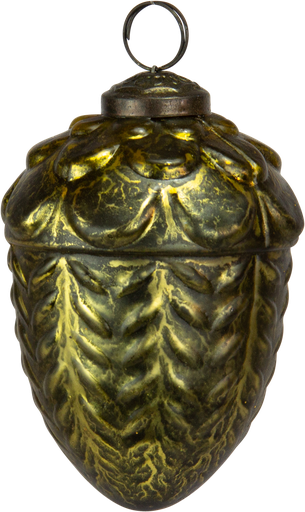 [23223W90] Kugel 7,5 cm Glas grün-gold